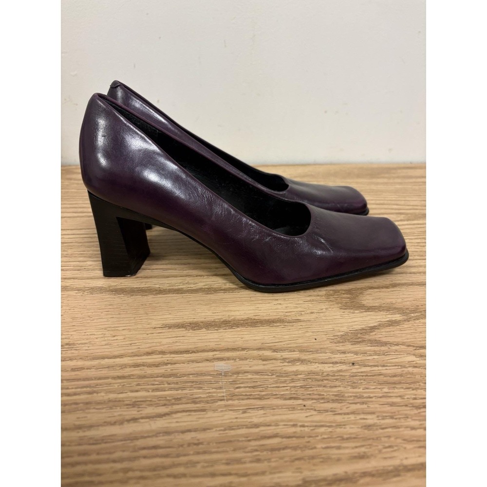 Vintage Nine West Purple Square Toe Heel, 90s Y2K, Size 7.5